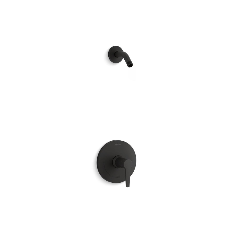 KOHLER K-TLS97077-4-BL Pitch Rite-Temp Shower Trim Kit, Without Showerhead In Matte Black