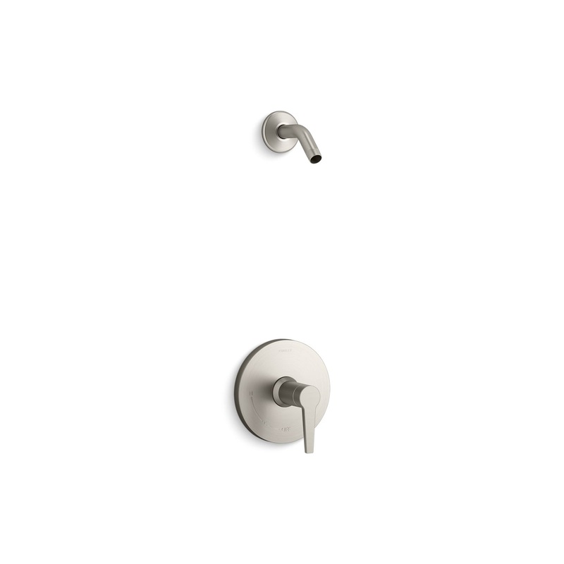 KOHLER K-TLS97077-4-BN Pitch Rite-Temp Shower Trim Kit, Without Showerhead In Vibrant Brushed Nickel