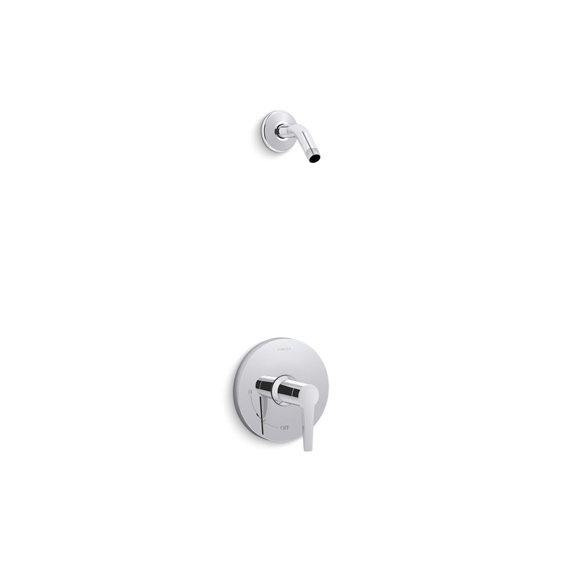 KOHLER K-TLS97077-4-CP Pitch Rite-Temp Shower Trim Kit, Without Showerhead In Polished Chrome