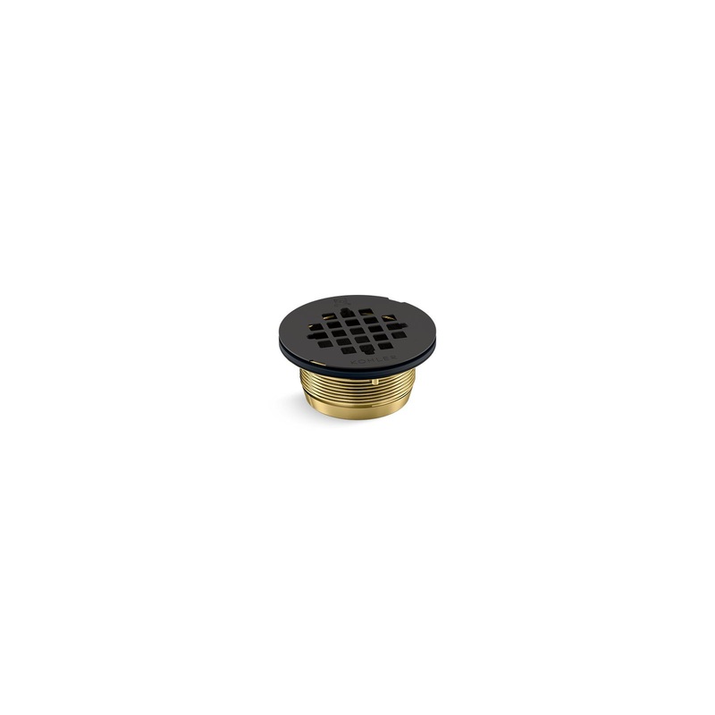 KOHLER K-22675-BL Round Brass Shower Receptor Drain In Matte Black