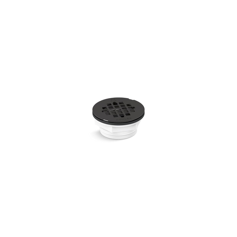 KOHLER K-22676-BL Round Pvc Shower Receptor Drain In Matte Black