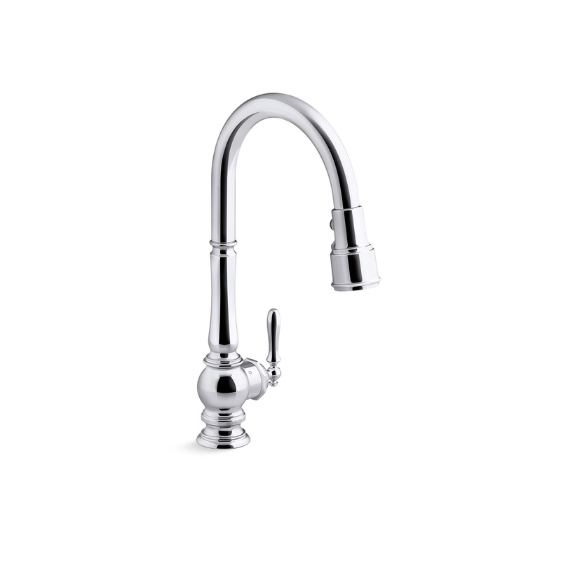 KOHLER K-29709-CP Artifacts Touchless Pull-Down Kitchen Sink Faucet With Three-Function Sprayhead In Polished Chrome