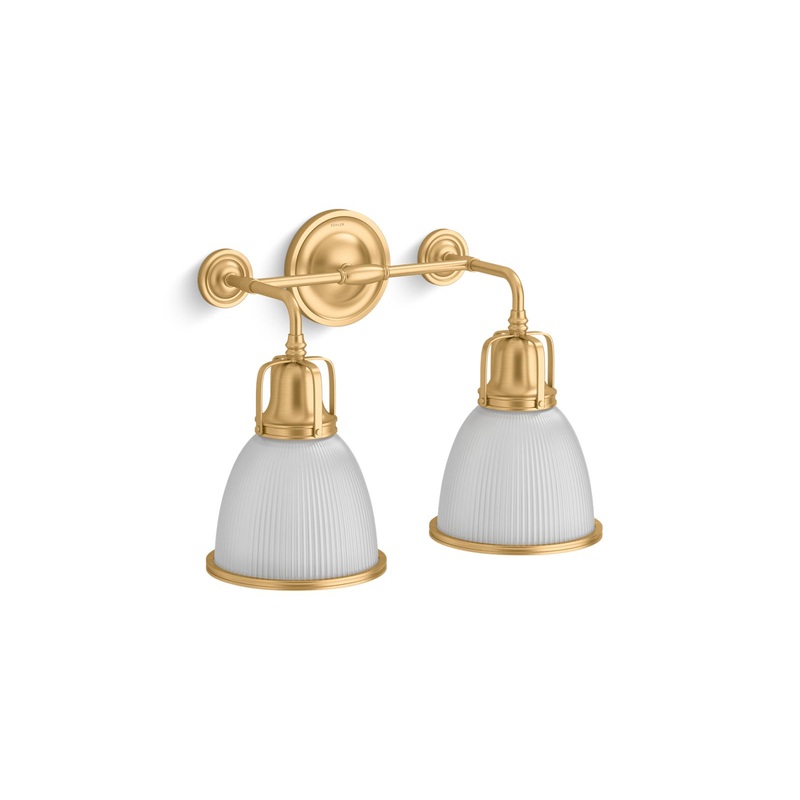 KOHLER K-32282-SC02-2GL Hauksbee Two-Light Bell Sconce In Brushed Moderne Brass