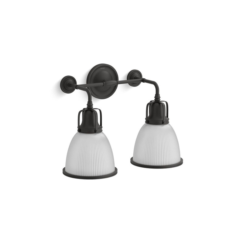 KOHLER K-32282-SC02-BLL Hauksbee Two-Light Bell Sconce In Matte Black