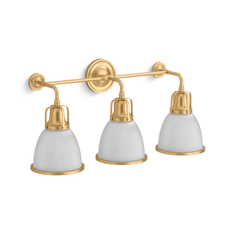 KOHLER K-32283-SC03-2GL Hauksbee Three-Light Bell Sconce In Brushed Moderne Brass