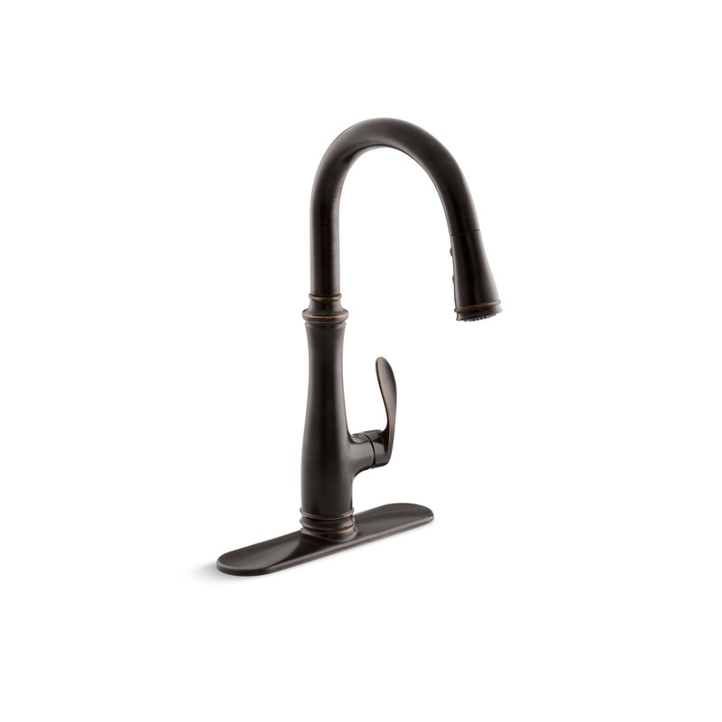 KOHLER K-560-2BZ Bellera Pull-Down Kitchen Sink Faucet With Three-Function Sprayhead In Oil-Rubbed Bronze