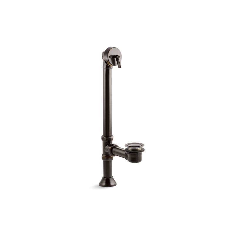KOHLER K-7178-2BZ Iron Works Decorative 1-1/2" Adjustable Pop-Up Bath Drain For 5' Whirlpool With Tailpiece In Oil-Rubbed Bronze