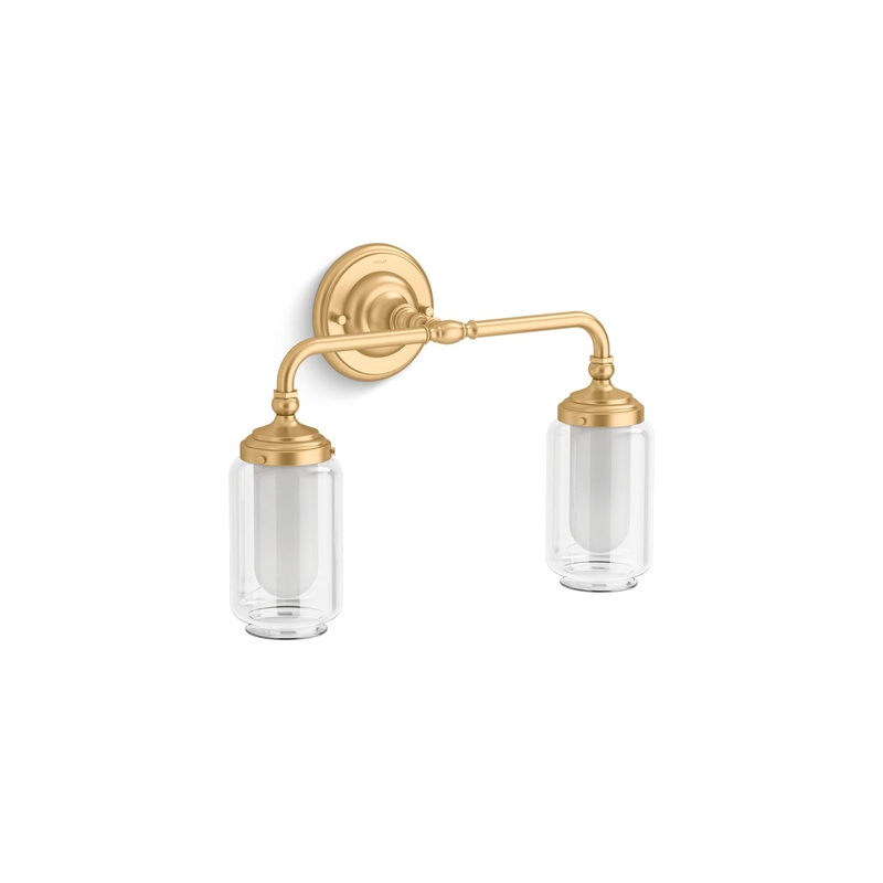 KOHLER K-72582-2GL Artifacts Two-Light Sconce In Brushed Moderne Brass
