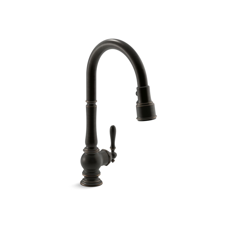 KOHLER K-99259-2BZ Artifacts Pull-Down Kitchen Sink Faucet With Three-Function Sprayhead In Oil-Rubbed Bronze
