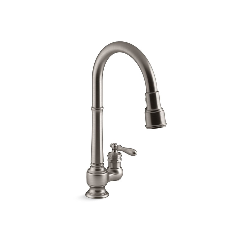 KOHLER K-99260-VS Artifacts Pull-Down Kitchen Sink Faucet With Three-Function Sprayhead In Vibrant Stainless
