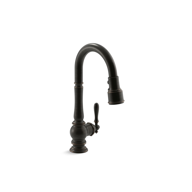 KOHLER K-99261-2BZ Artifacts Pull-Down Kitchen Sink Faucet With Three-Function Sprayhead In Oil-Rubbed Bronze