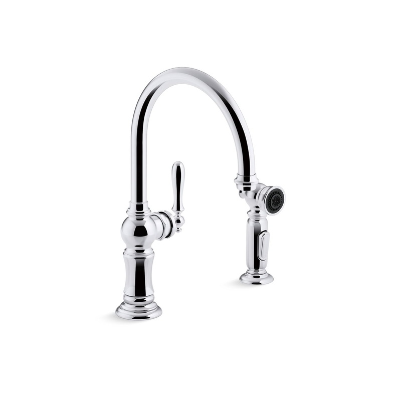 KOHLER K-99262-CP Artifacts Single-Handle Kitchen Sink Faucet With Two-Function Sprayhead In Polished Chrome