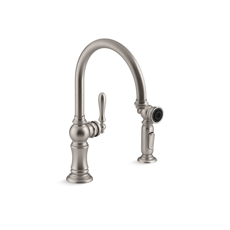 KOHLER K-99262-VS Artifacts Single-Handle Kitchen Sink Faucet With Two-Function Sprayhead In Vibrant Stainless