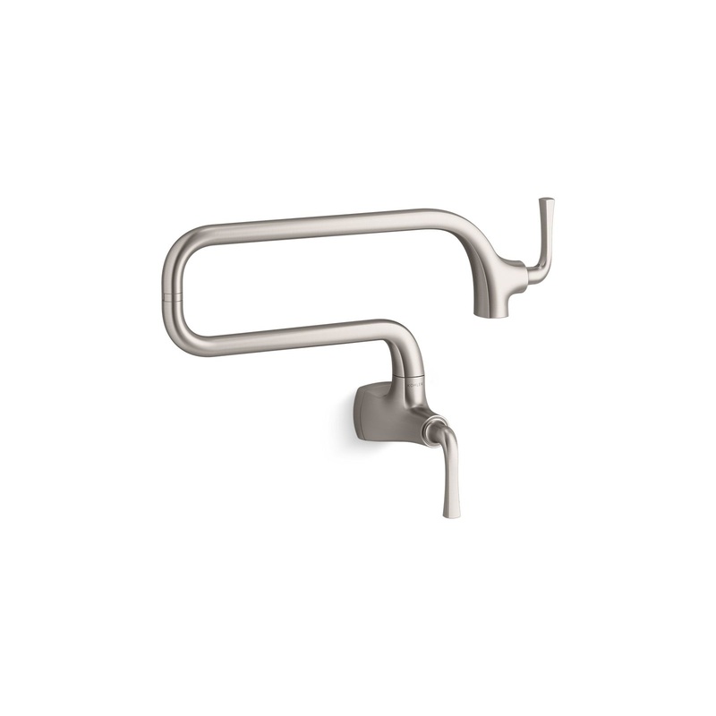 KOHLER K-22066-VS Graze Wall-Mount Pot Filler In Vibrant Stainless