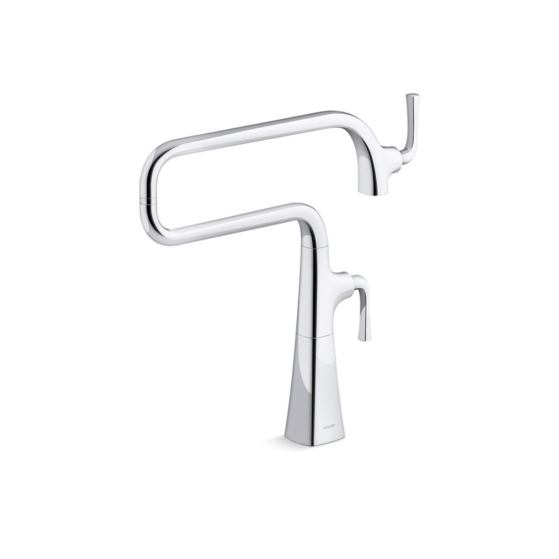 KOHLER K-22067-CP Graze Deck-Mount Pot Filler In Polished Chrome