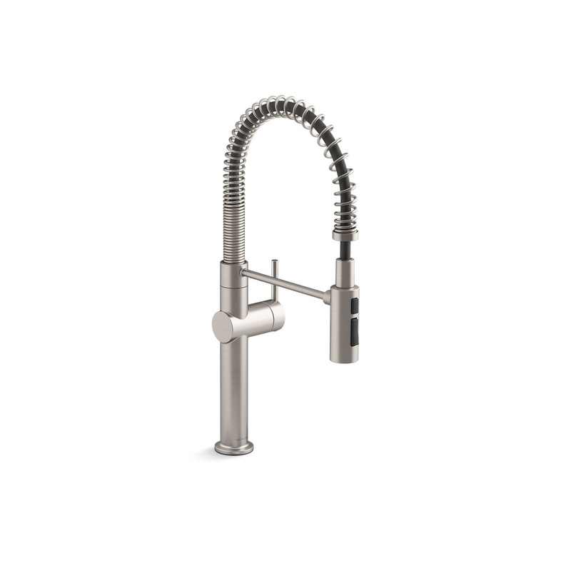 KOHLER K-22973-VS Crue Semi-Professional Kitchen Sink Faucet With Three-Function Sprayhead In Vibrant Stainless