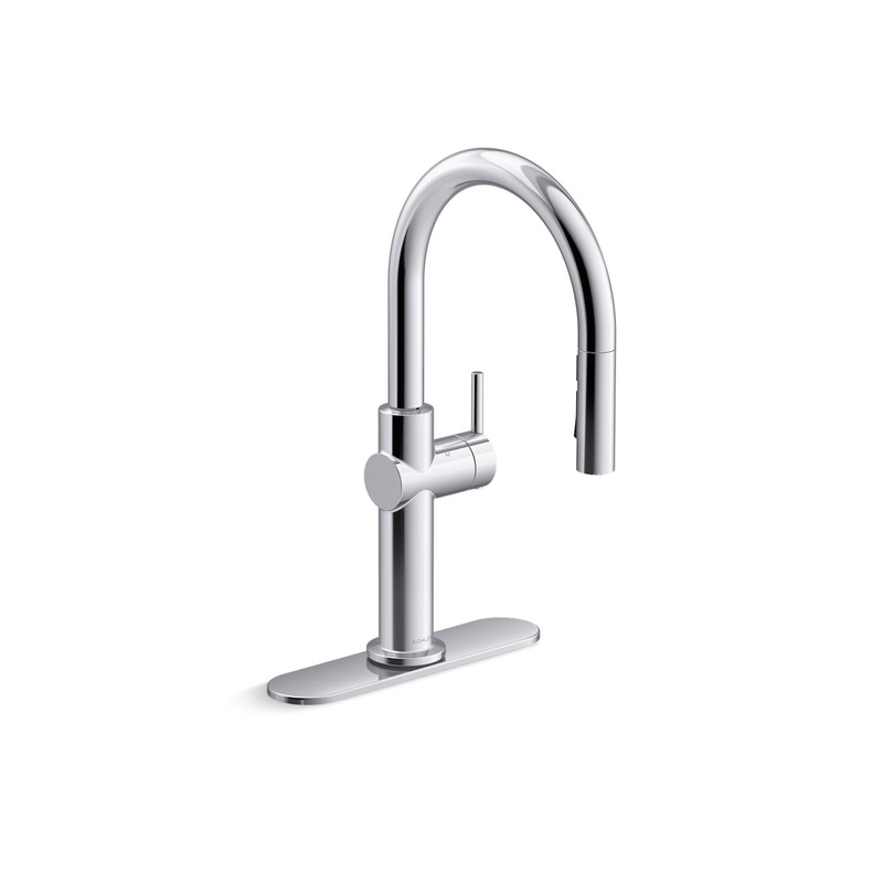 KOHLER K-22974-CP Crue Touchless Pull-Down Kitchen Sink Faucet With Three-Function Sprayhead In Polished Chrome