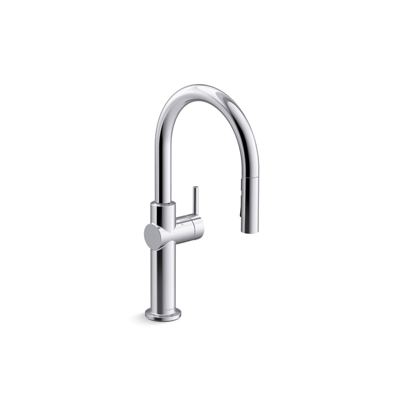 KOHLER K-22974-WB-CP Crue Touchless Pull-Down Kitchen Sink Faucet With Kohler Konnect And Three-Function Sprayhead In Polished Chrome