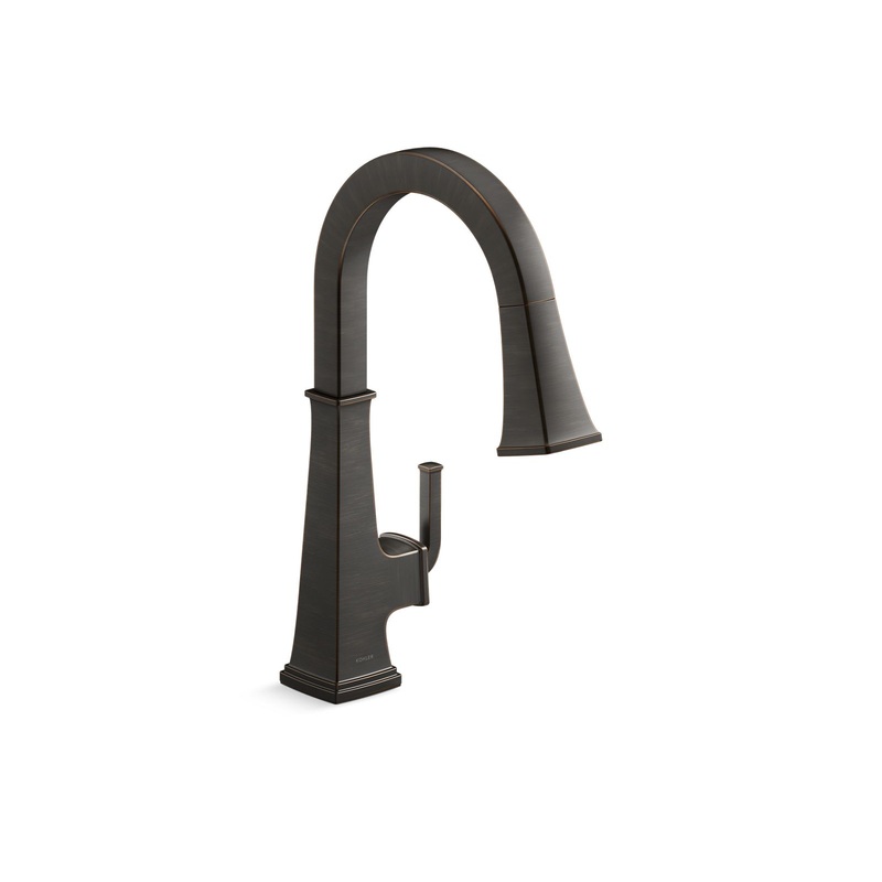 KOHLER K-23830-2BZ Riff Pull-Down Kitchen Sink Faucet With Three-Function Sprayhead In Oil-Rubbed Bronze