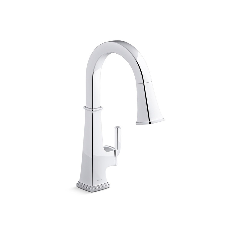 KOHLER K-23830-CP Riff Pull-Down Kitchen Sink Faucet With Three-Function Sprayhead In Polished Chrome