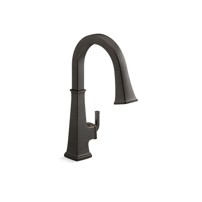 KOHLER K-23832-2BZ Riff Touchless Pull-Down Kitchen Sink Faucet With Three-Function Sprayhead In Oil-Rubbed Bronze