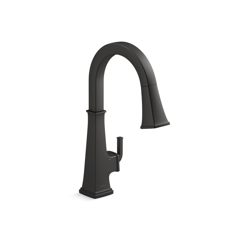 KOHLER K-23832-BL Riff Touchless Pull-Down Kitchen Sink Faucet With Three-Function Sprayhead In Matte Black