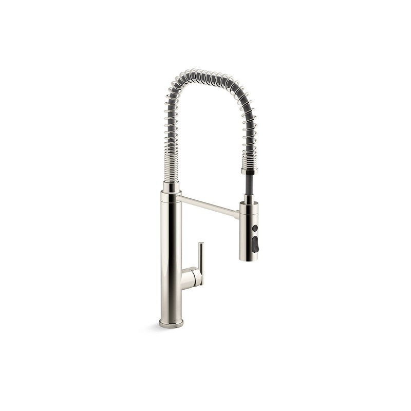 KOHLER K-24982-SN Purist Semi-Professional Kitchen Sink Faucet With Three-Function Sprayhead In Vibrant Polished Nickel