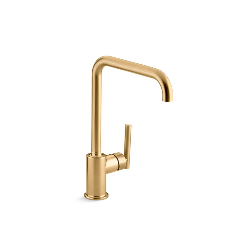 KOHLER K-7507-2MB Purist Single-Handle Kitchen Sink Faucet In Vibrant Brushed Moderne Brass