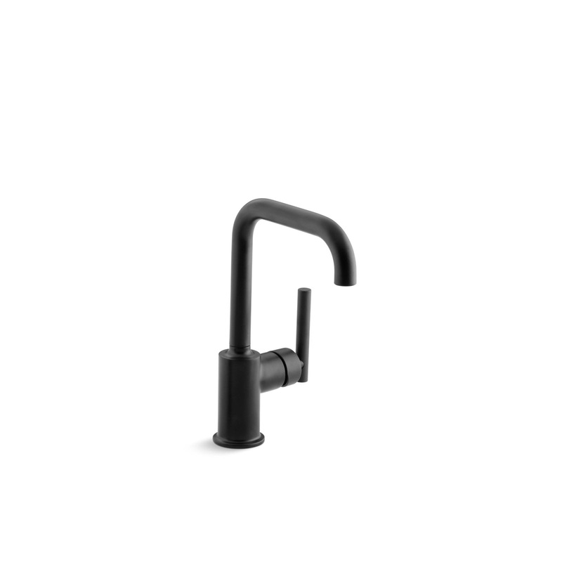 KOHLER K-7509-BL Purist Single-Handle Bar Sink Faucet In Matte Black