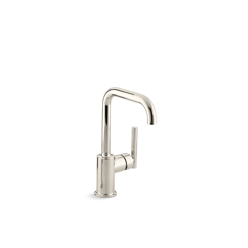 KOHLER K-7509-SN Purist Single-Handle Bar Sink Faucet In Vibrant Polished Nickel