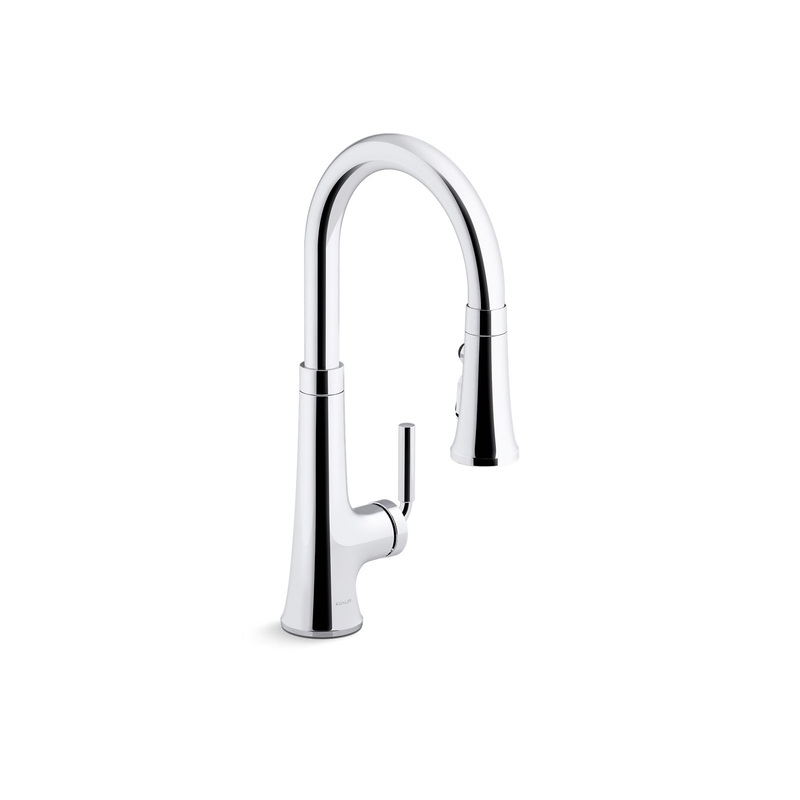 KOHLER K-23764-CP Tone Pull-Down Kitchen Sink Faucet With Three-Function Sprayhead In Polished Chrome