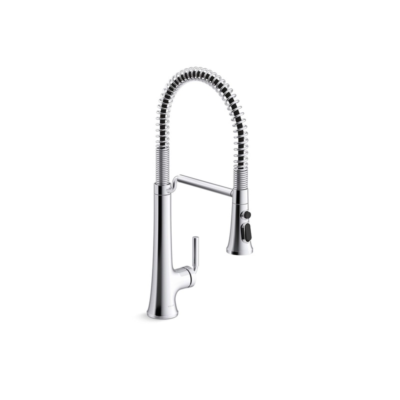 KOHLER K-23765-CP Tone Semi-Professional Pull-Down Kitchen Sink Faucet With Three-Function Sprayhead In Polished Chrome