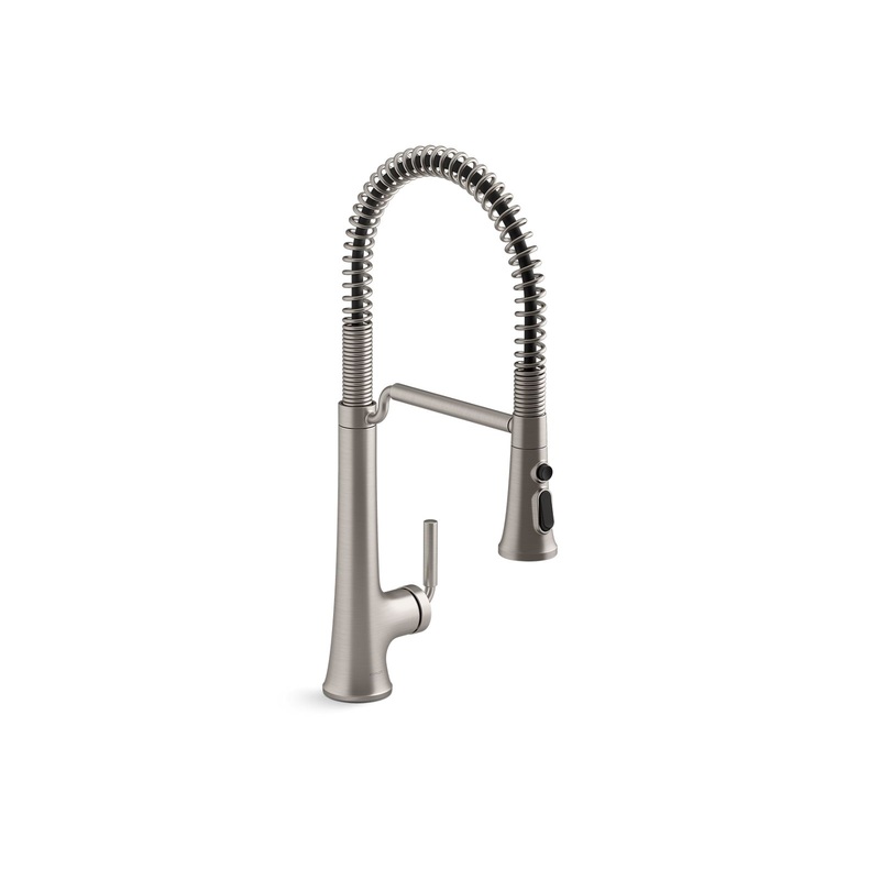 KOHLER K-23765-VS Tone Semi-Professional Pull-Down Kitchen Sink Faucet With Three-Function Sprayhead In Vibrant Stainless