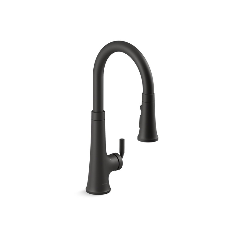 KOHLER K-23766-BL Tone Touchless Pull-Down Kitchen Sink Faucet With Three-Function Sprayhead In Matte Black