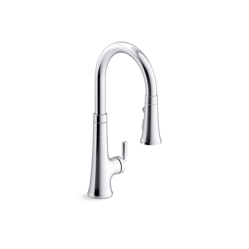 KOHLER K-23766-CP Tone Touchless Pull-Down Kitchen Sink Faucet With Three-Function Sprayhead In Polished Chrome