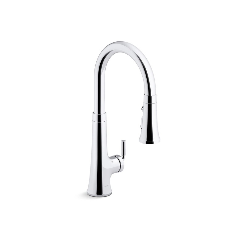 KOHLER K-23766-WB-CP Tone Touchless Pull-Down Kitchen Sink Faucet With Kohler Konnect And Three-Function Sprayhead In Polished Chrome