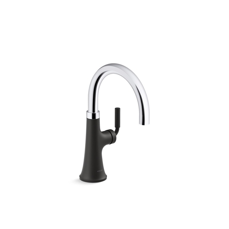 KOHLER K-23767-CBL Tone Single-Handle Bar Sink Faucet In Polished Chrome with Matte Black