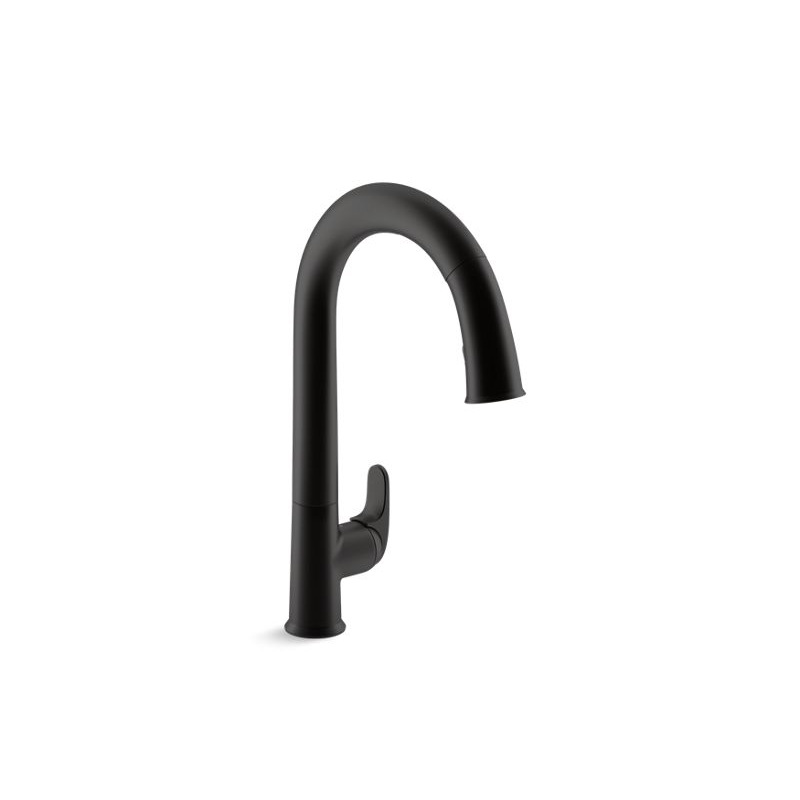 KOHLER K-72218-BL Sensate Touchless pull-down kitchen sink with two-function sprayhead In Matte Black