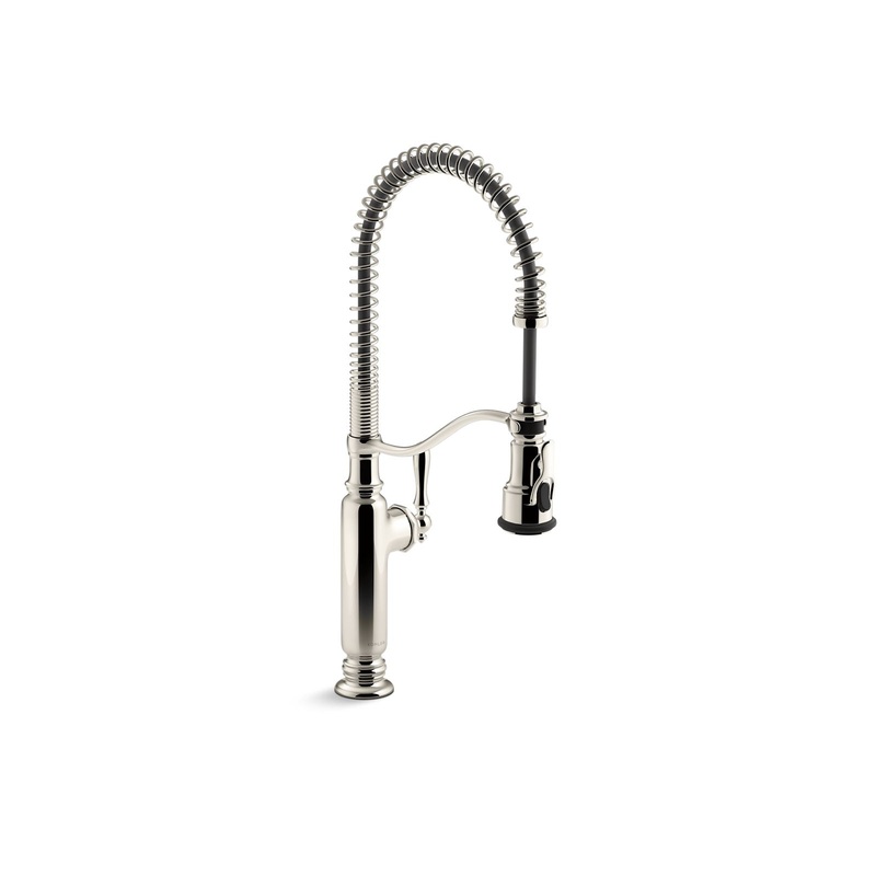 KOHLER K-77515-SN Tournant Semi-Professional Kitchen Sink Faucet With Three-Function Sprayhead In Vibrant Polished Nickel