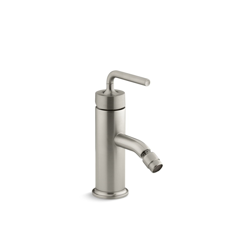 KOHLER K-14434-4A-BN Purist Horizontal Swivel Spray Aerator Bidet Faucet With Straight Lever Handle In Vibrant Brushed Nickel