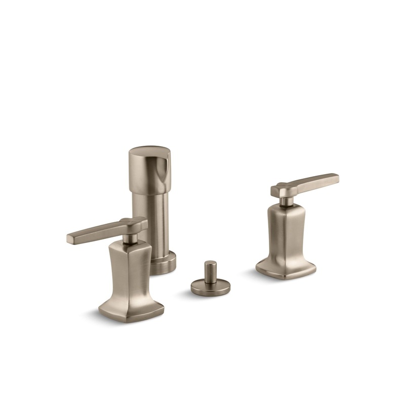 KOHLER K-16238-4-BV Margaux Vertical Spray Bidet Faucet With Lever Handles In Vibrant Brushed Bronze