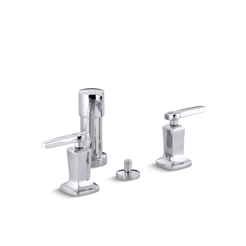 KOHLER K-16238-4-CP Margaux Vertical Spray Bidet Faucet With Lever Handles In Polished Chrome