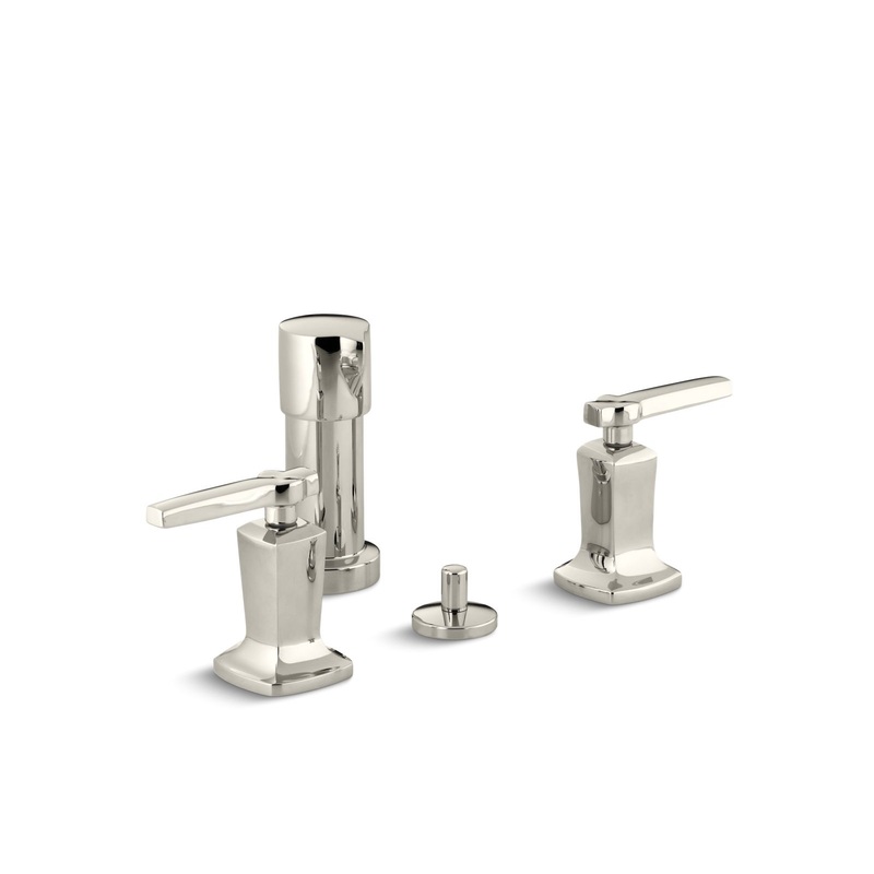 KOHLER K-16238-4-SN Margaux Vertical Spray Bidet Faucet With Lever Handles In Vibrant Polished Nickel