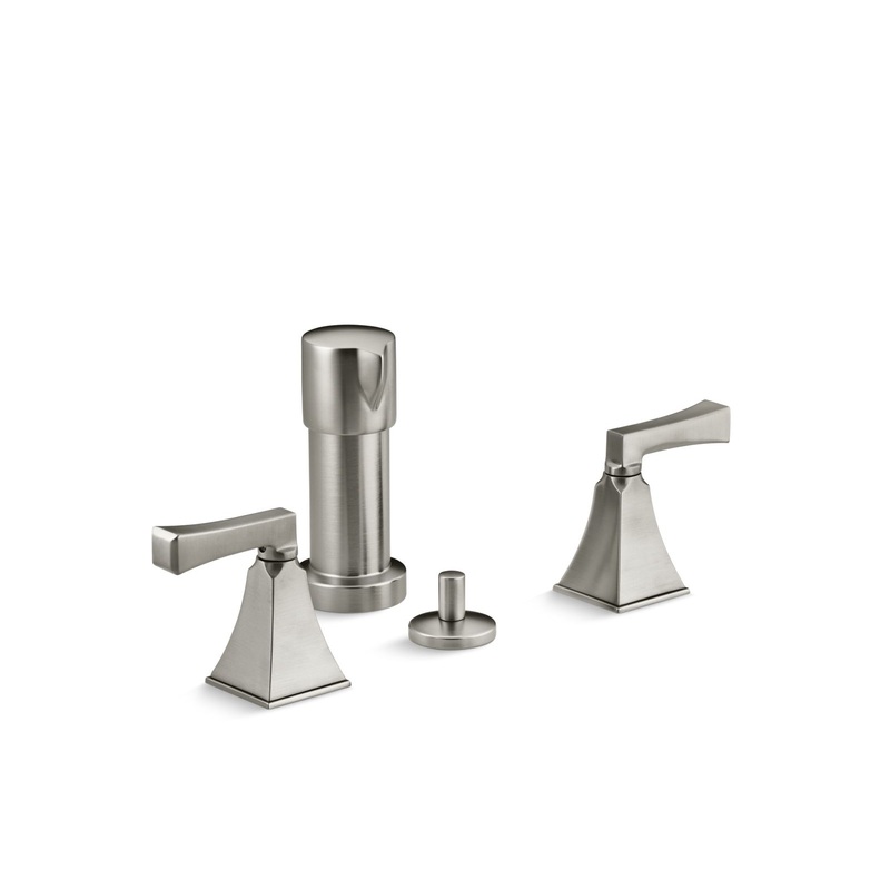 KOHLER K-470-4V-BN Memoirs Stately Vertical Spray Bidet Faucet With Deco Lever Handles In Vibrant Brushed Nickel