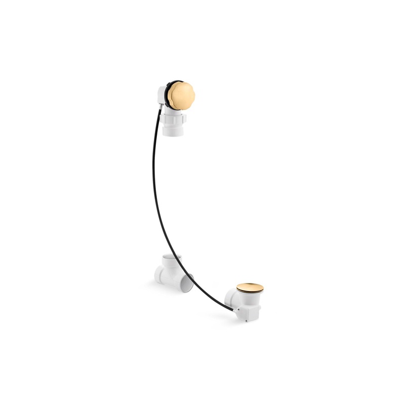 KOHLER K-7214-2MB Clearflo Cable Bath Drain, Less Pvc Tubing In Vibrant Brushed Moderne Brass