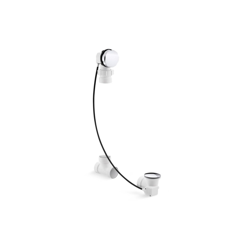 KOHLER K-7214-CP Clearflo Cable Bath Drain, Less Pvc Tubing In Polished Chrome