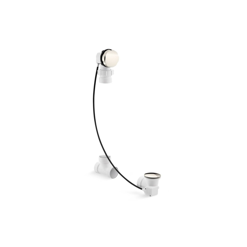 KOHLER K-7214-SN Clearflo Cable Bath Drain, Less Pvc Tubing In Vibrant Polished Nickel