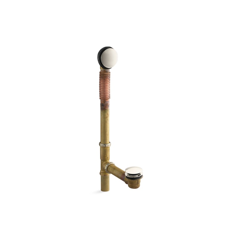 KOHLER K-7259-SN Clearflo Brass Toe Tap Bath Drain In Vibrant Polished Nickel