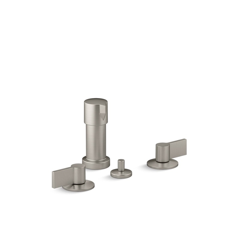 KOHLER K-77983-4-BN Components Widespread Bidet Faucet With Lever Handles In Vibrant Brushed Nickel