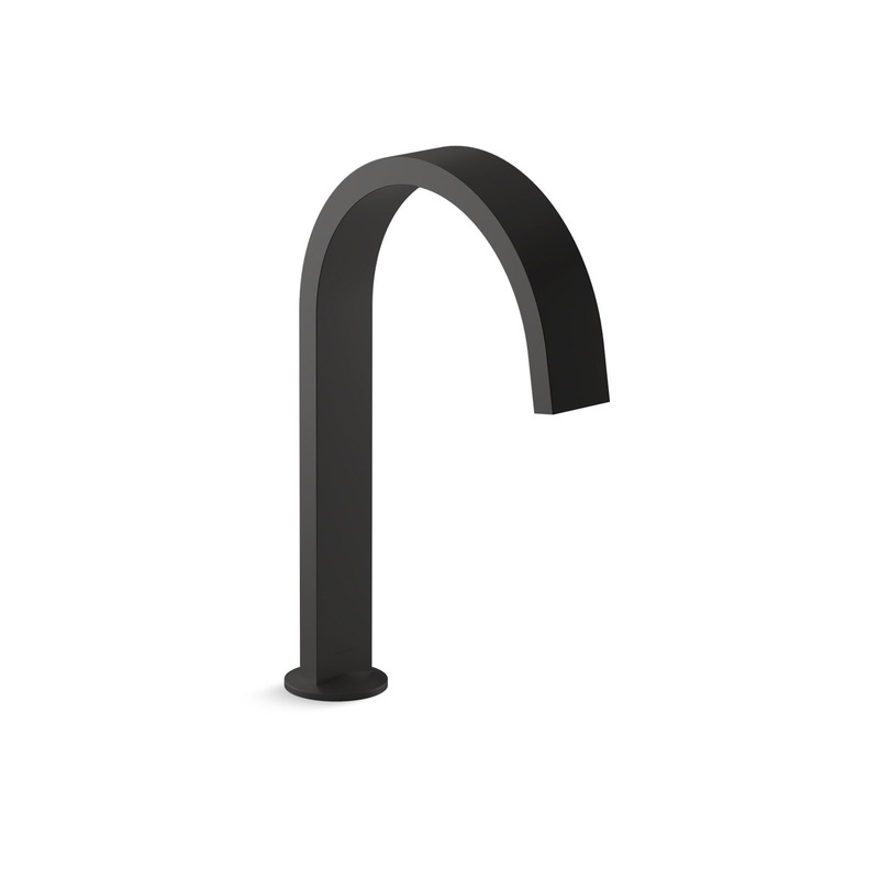 KOHLER K-77986-BL Components Deck-Mount Bath Spout With Ribbon Design In Matte Black